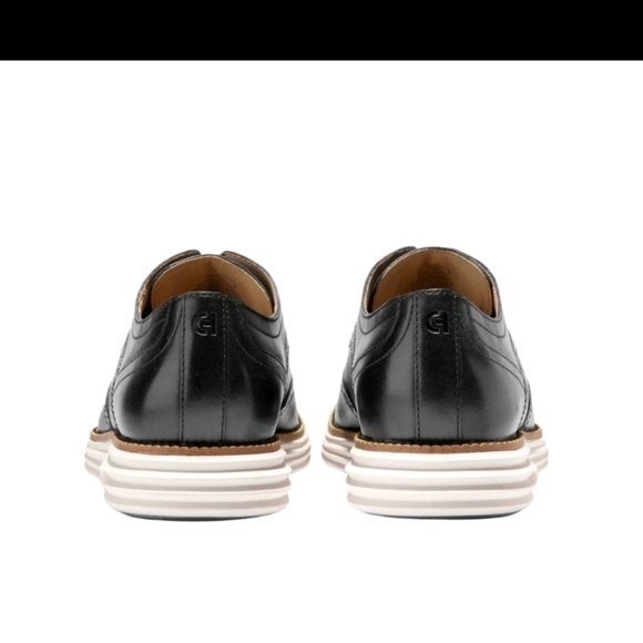 Cole Haan Men’s Original Grand Remastered Leather Wingtip Oxfords - Black Ivory - Picture 7 of 9